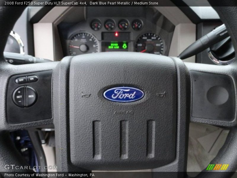 Dark Blue Pearl Metallic / Medium Stone 2008 Ford F250 Super Duty XLT SuperCab 4x4