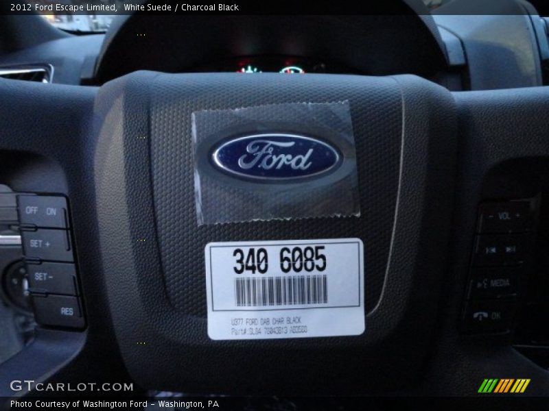 White Suede / Charcoal Black 2012 Ford Escape Limited
