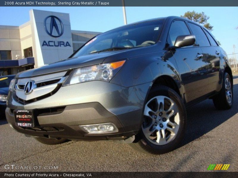 Sterling Gray Metallic / Taupe 2008 Acura MDX Technology