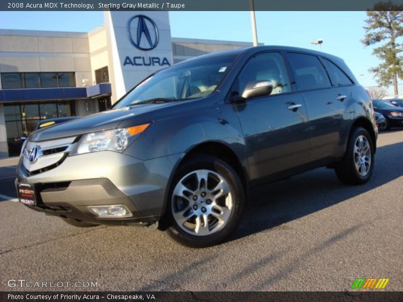 Sterling Gray Metallic / Taupe 2008 Acura MDX Technology