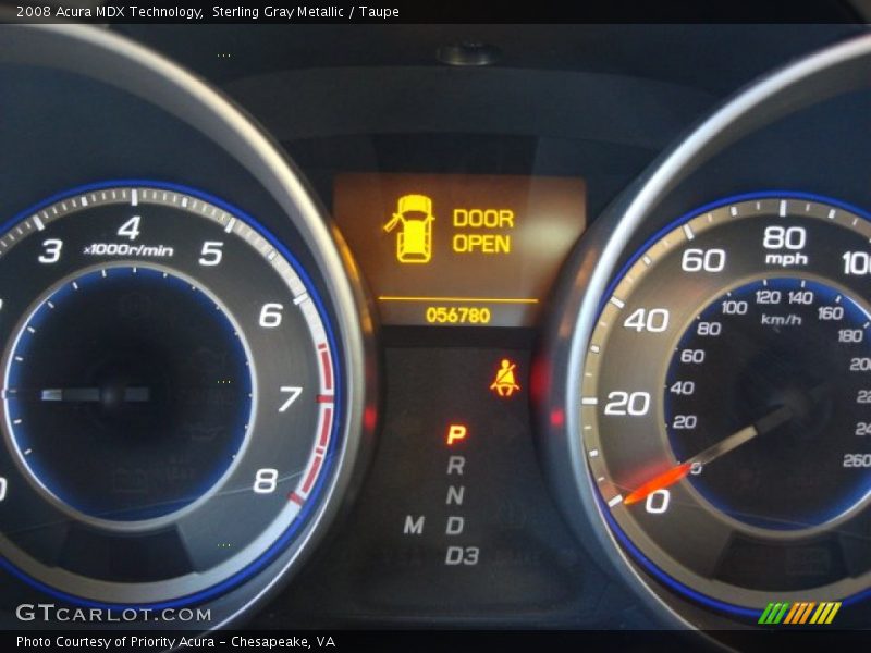 Sterling Gray Metallic / Taupe 2008 Acura MDX Technology