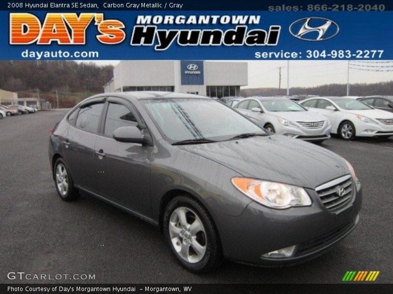 Carbon Gray Metallic / Gray 2008 Hyundai Elantra SE Sedan
