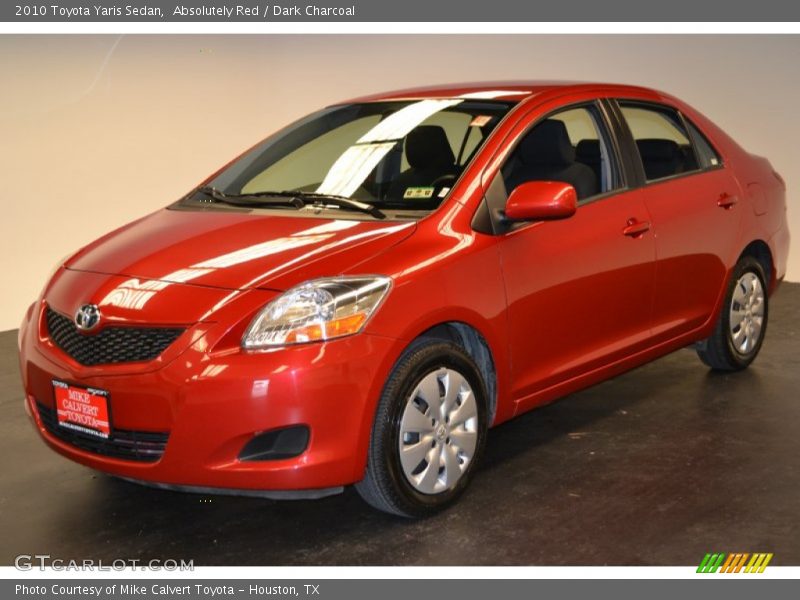 Absolutely Red / Dark Charcoal 2010 Toyota Yaris Sedan