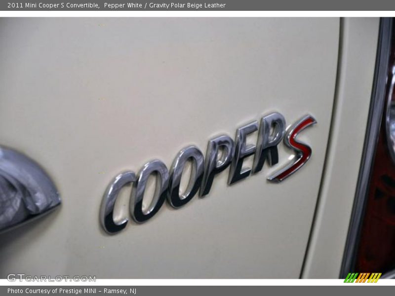Pepper White / Gravity Polar Beige Leather 2011 Mini Cooper S Convertible