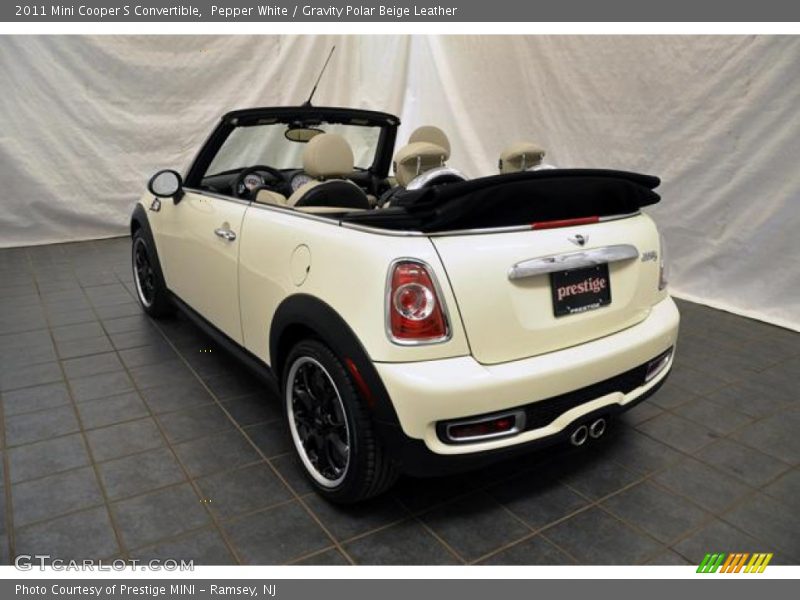 Pepper White / Gravity Polar Beige Leather 2011 Mini Cooper S Convertible