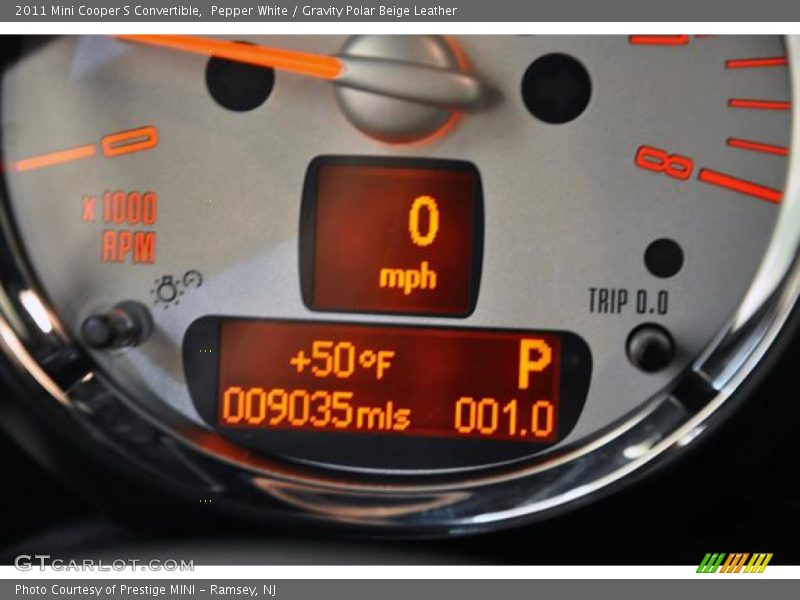 Pepper White / Gravity Polar Beige Leather 2011 Mini Cooper S Convertible