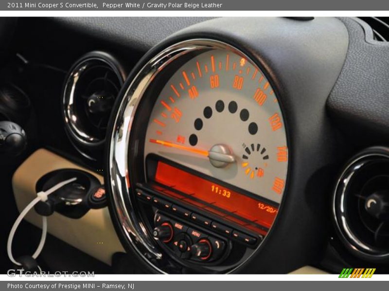Pepper White / Gravity Polar Beige Leather 2011 Mini Cooper S Convertible