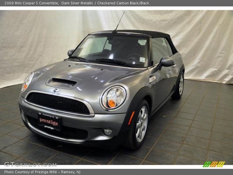 Dark Silver Metallic / Checkered Carbon Black/Black 2009 Mini Cooper S Convertible