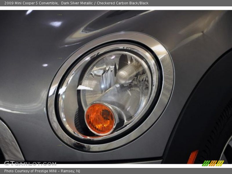 Dark Silver Metallic / Checkered Carbon Black/Black 2009 Mini Cooper S Convertible