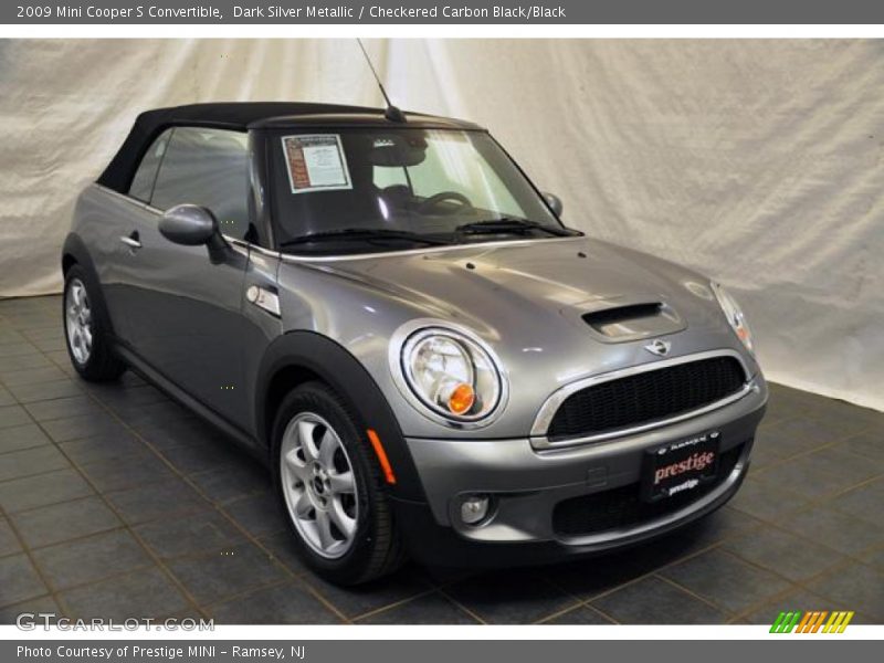 Dark Silver Metallic / Checkered Carbon Black/Black 2009 Mini Cooper S Convertible