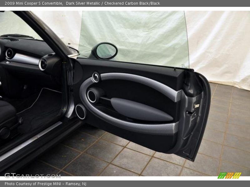 Dark Silver Metallic / Checkered Carbon Black/Black 2009 Mini Cooper S Convertible