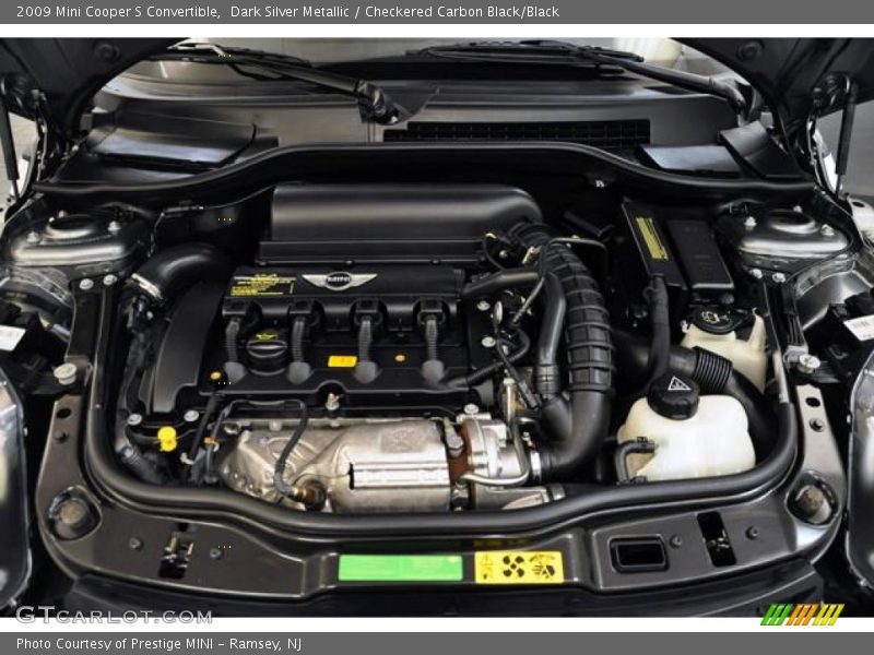 Dark Silver Metallic / Checkered Carbon Black/Black 2009 Mini Cooper S Convertible