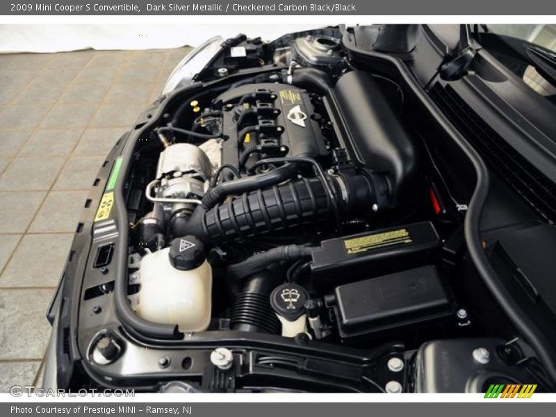 Dark Silver Metallic / Checkered Carbon Black/Black 2009 Mini Cooper S Convertible