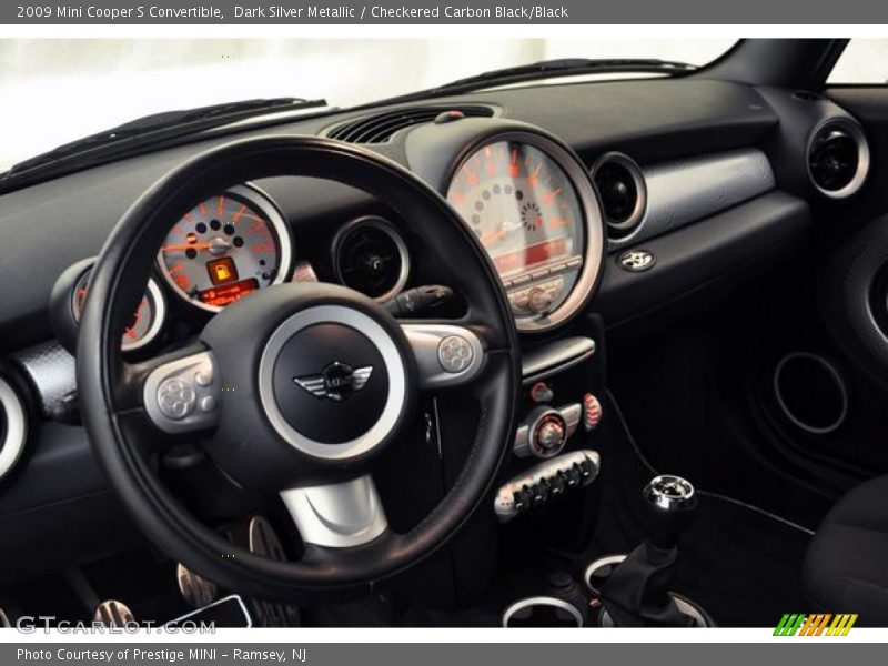 Dark Silver Metallic / Checkered Carbon Black/Black 2009 Mini Cooper S Convertible