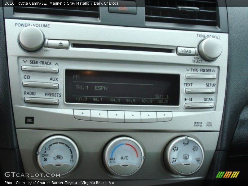 Magnetic Gray Metallic / Dark Charcoal 2010 Toyota Camry SE