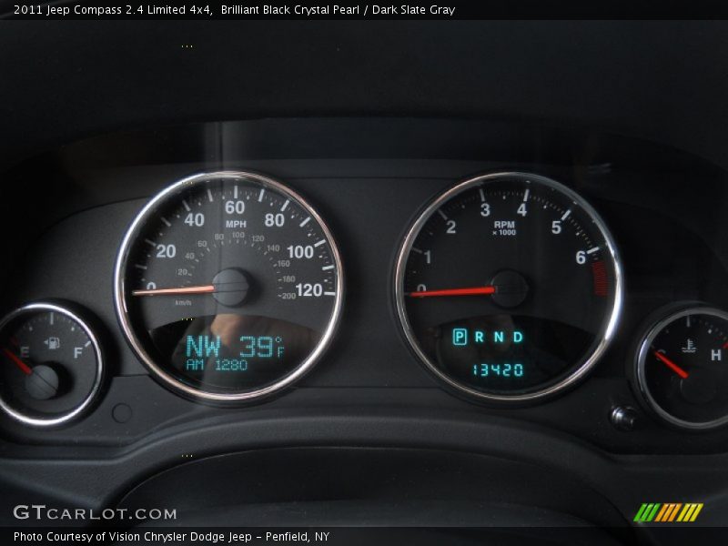Brilliant Black Crystal Pearl / Dark Slate Gray 2011 Jeep Compass 2.4 Limited 4x4