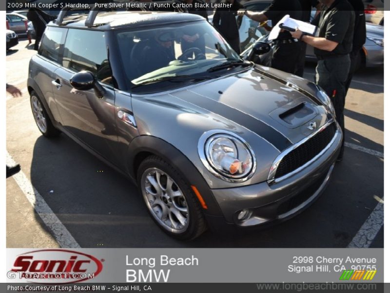 Pure Silver Metallic / Punch Carbon Black Leather 2009 Mini Cooper S Hardtop