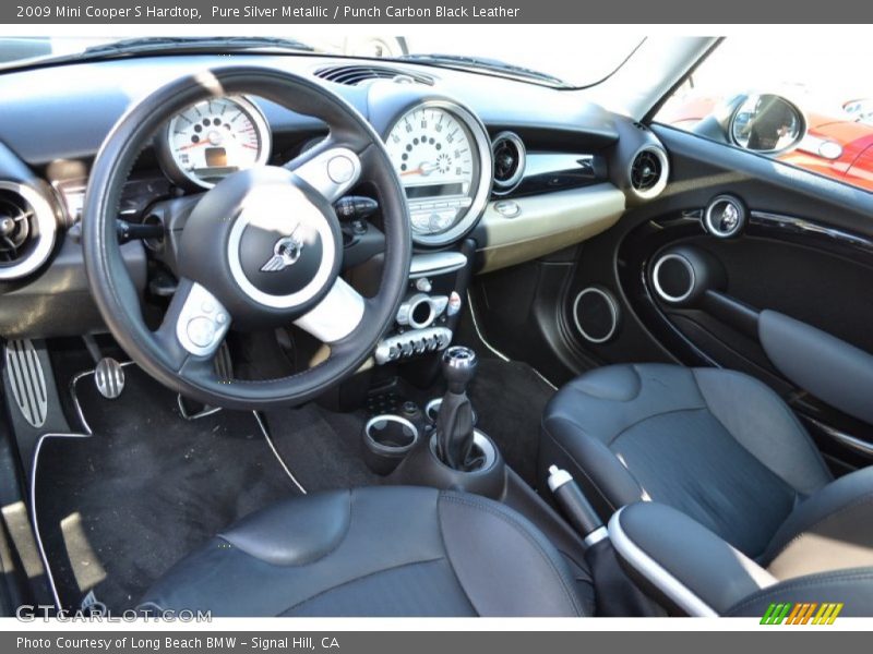 Pure Silver Metallic / Punch Carbon Black Leather 2009 Mini Cooper S Hardtop