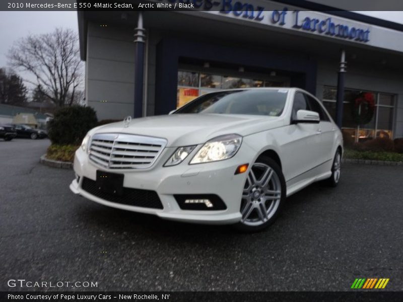 Arctic White / Black 2010 Mercedes-Benz E 550 4Matic Sedan