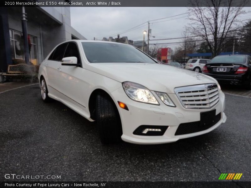 Arctic White / Black 2010 Mercedes-Benz E 550 4Matic Sedan