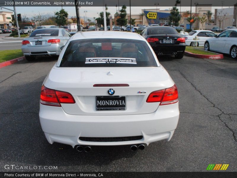 Alpine White / Fox Red 2008 BMW M3 Convertible