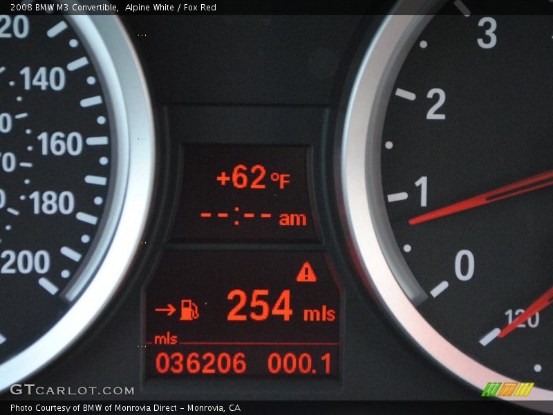 Alpine White / Fox Red 2008 BMW M3 Convertible