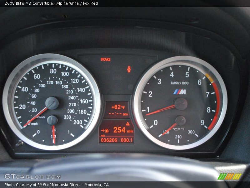 Alpine White / Fox Red 2008 BMW M3 Convertible