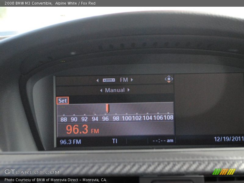 Alpine White / Fox Red 2008 BMW M3 Convertible