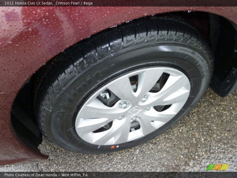 Crimson Pearl / Beige 2012 Honda Civic LX Sedan