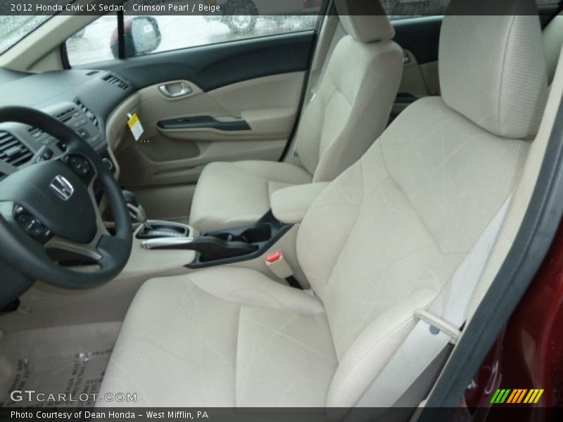  2012 Civic LX Sedan Beige Interior