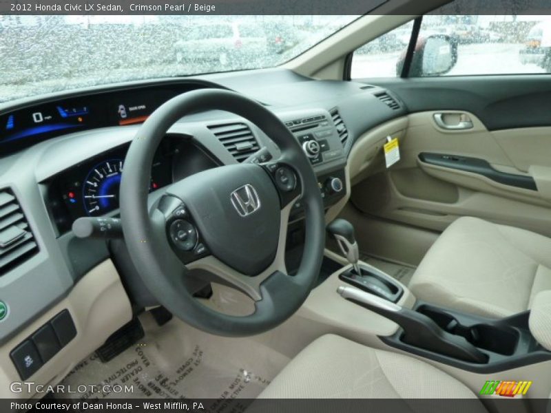  2012 Civic LX Sedan Beige Interior