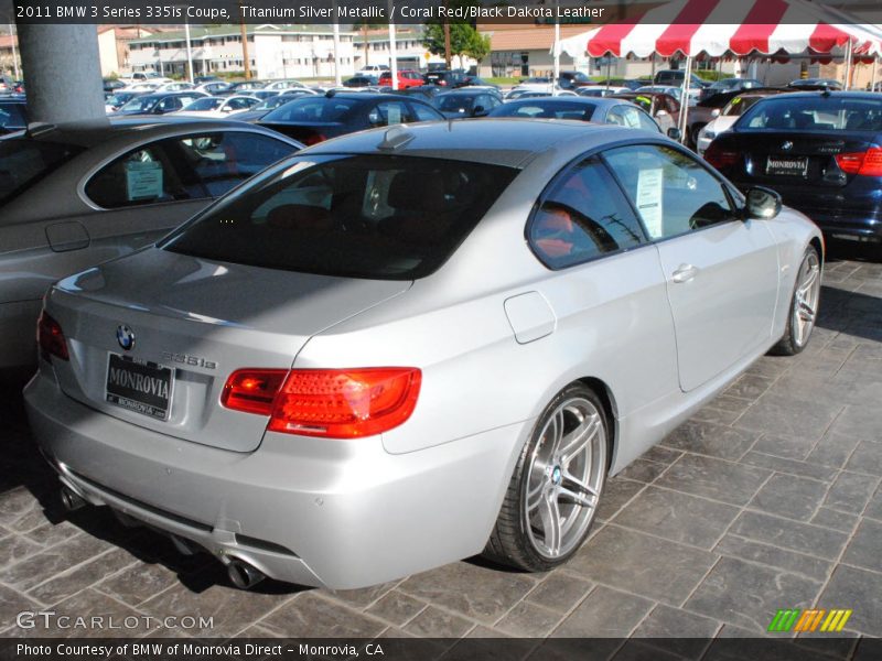 Titanium Silver Metallic / Coral Red/Black Dakota Leather 2011 BMW 3 Series 335is Coupe