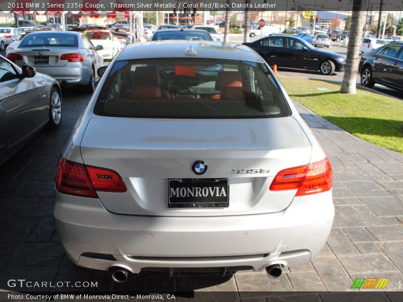 Titanium Silver Metallic / Coral Red/Black Dakota Leather 2011 BMW 3 Series 335is Coupe