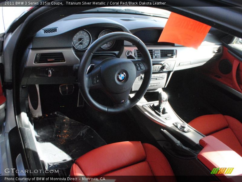 Titanium Silver Metallic / Coral Red/Black Dakota Leather 2011 BMW 3 Series 335is Coupe