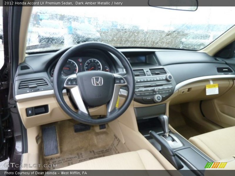 Dark Amber Metallic / Ivory 2012 Honda Accord LX Premium Sedan