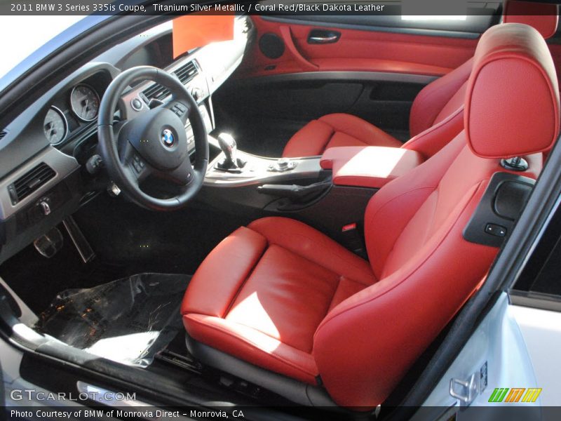 Titanium Silver Metallic / Coral Red/Black Dakota Leather 2011 BMW 3 Series 335is Coupe