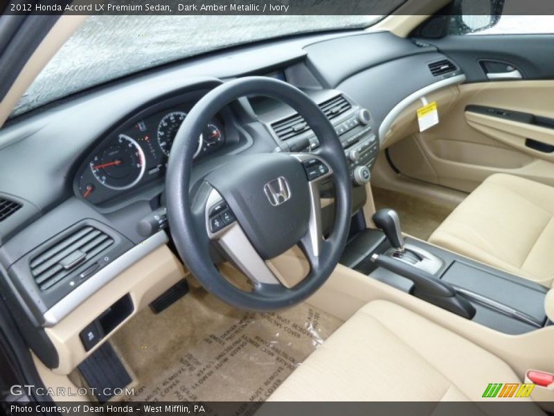 Dark Amber Metallic / Ivory 2012 Honda Accord LX Premium Sedan