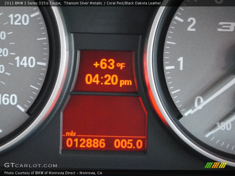 Titanium Silver Metallic / Coral Red/Black Dakota Leather 2011 BMW 3 Series 335is Coupe