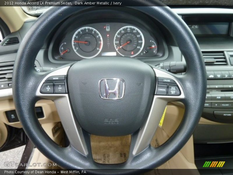 Dark Amber Metallic / Ivory 2012 Honda Accord LX Premium Sedan