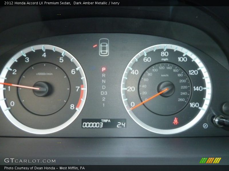 Dark Amber Metallic / Ivory 2012 Honda Accord LX Premium Sedan