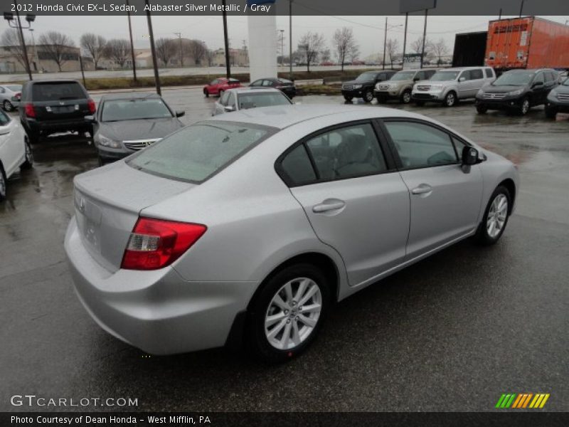 Alabaster Silver Metallic / Gray 2012 Honda Civic EX-L Sedan