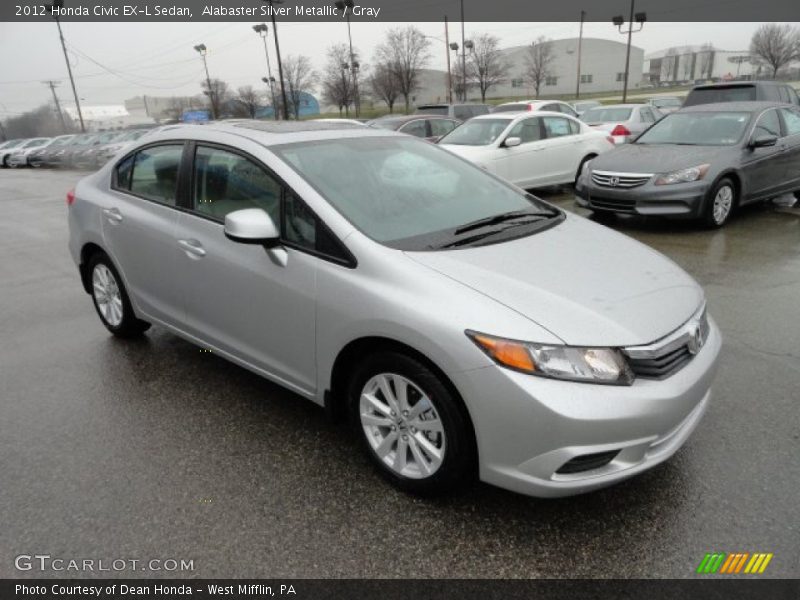 Alabaster Silver Metallic / Gray 2012 Honda Civic EX-L Sedan