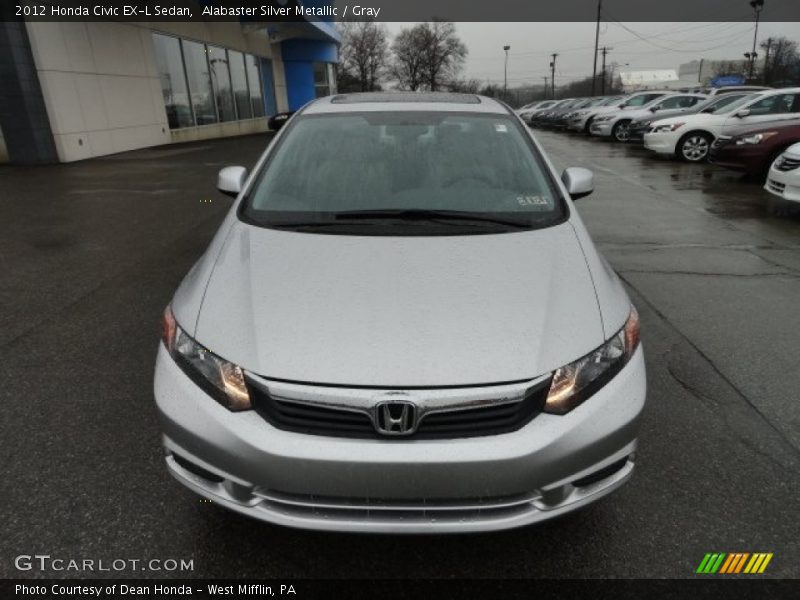 Alabaster Silver Metallic / Gray 2012 Honda Civic EX-L Sedan