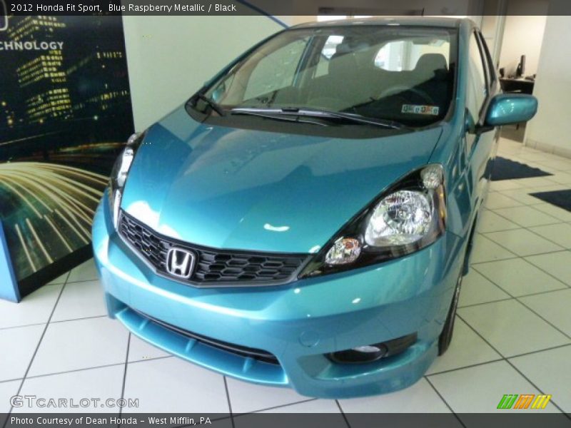 Blue Raspberry Metallic / Black 2012 Honda Fit Sport