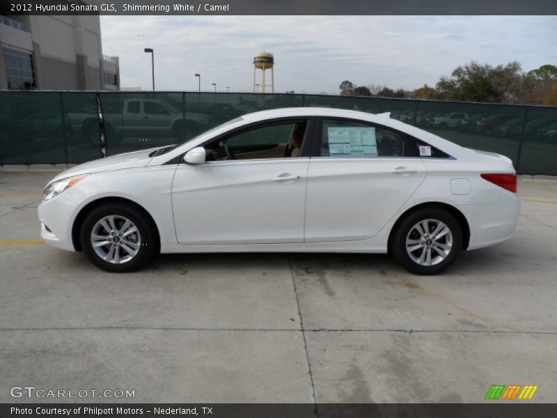 Shimmering White / Camel 2012 Hyundai Sonata GLS