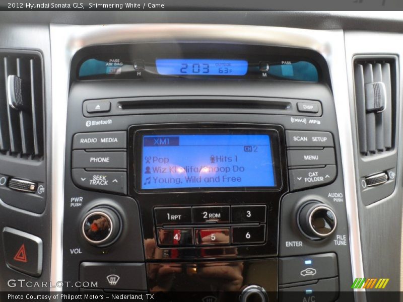 Shimmering White / Camel 2012 Hyundai Sonata GLS