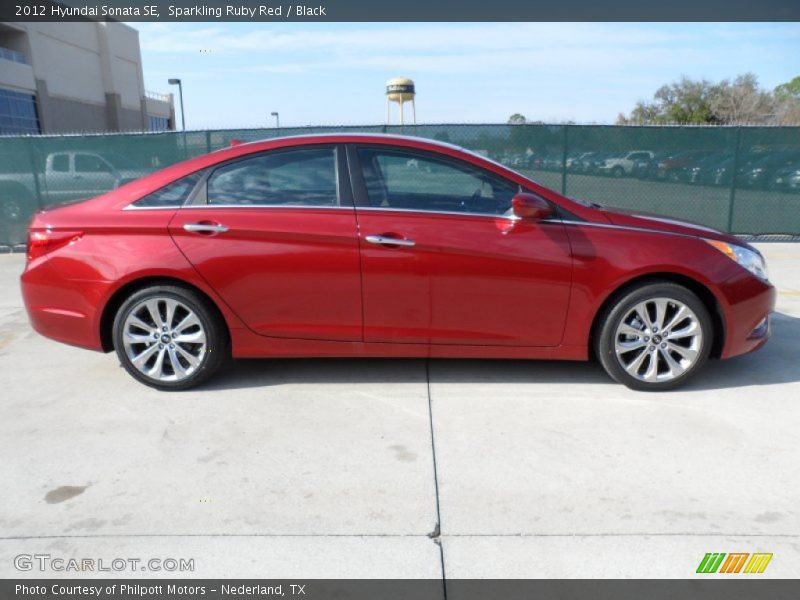 Sparkling Ruby Red / Black 2012 Hyundai Sonata SE