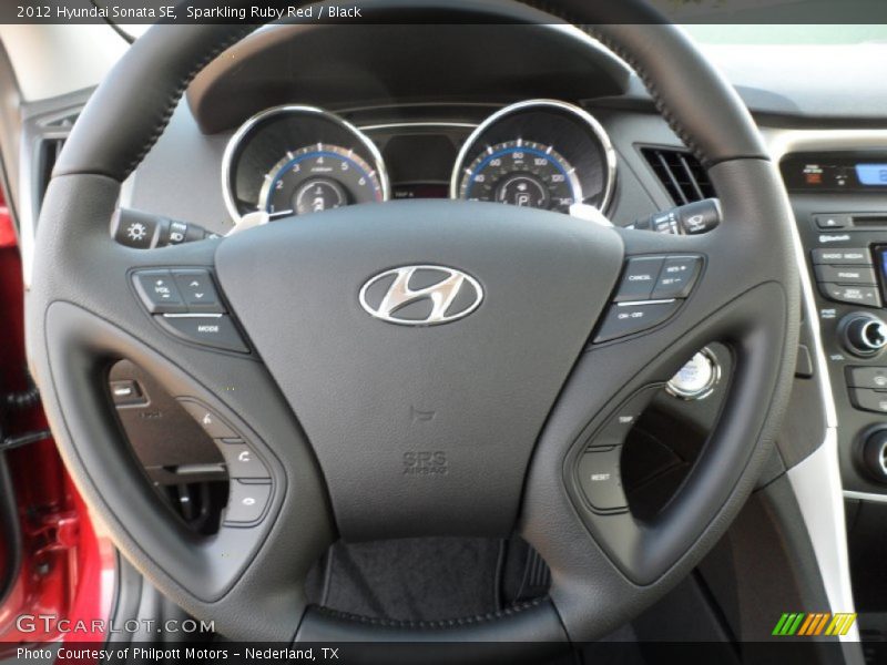 Sparkling Ruby Red / Black 2012 Hyundai Sonata SE