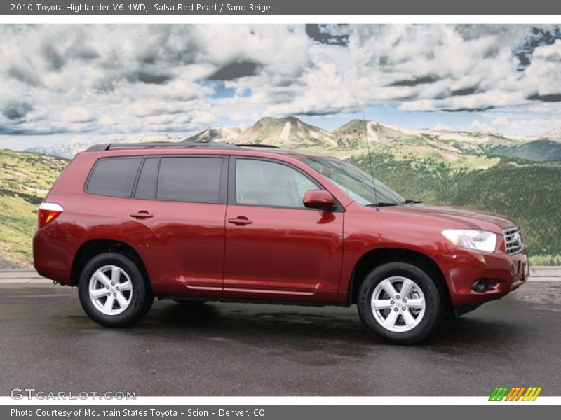 Salsa Red Pearl / Sand Beige 2010 Toyota Highlander V6 4WD