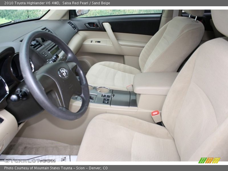 Salsa Red Pearl / Sand Beige 2010 Toyota Highlander V6 4WD
